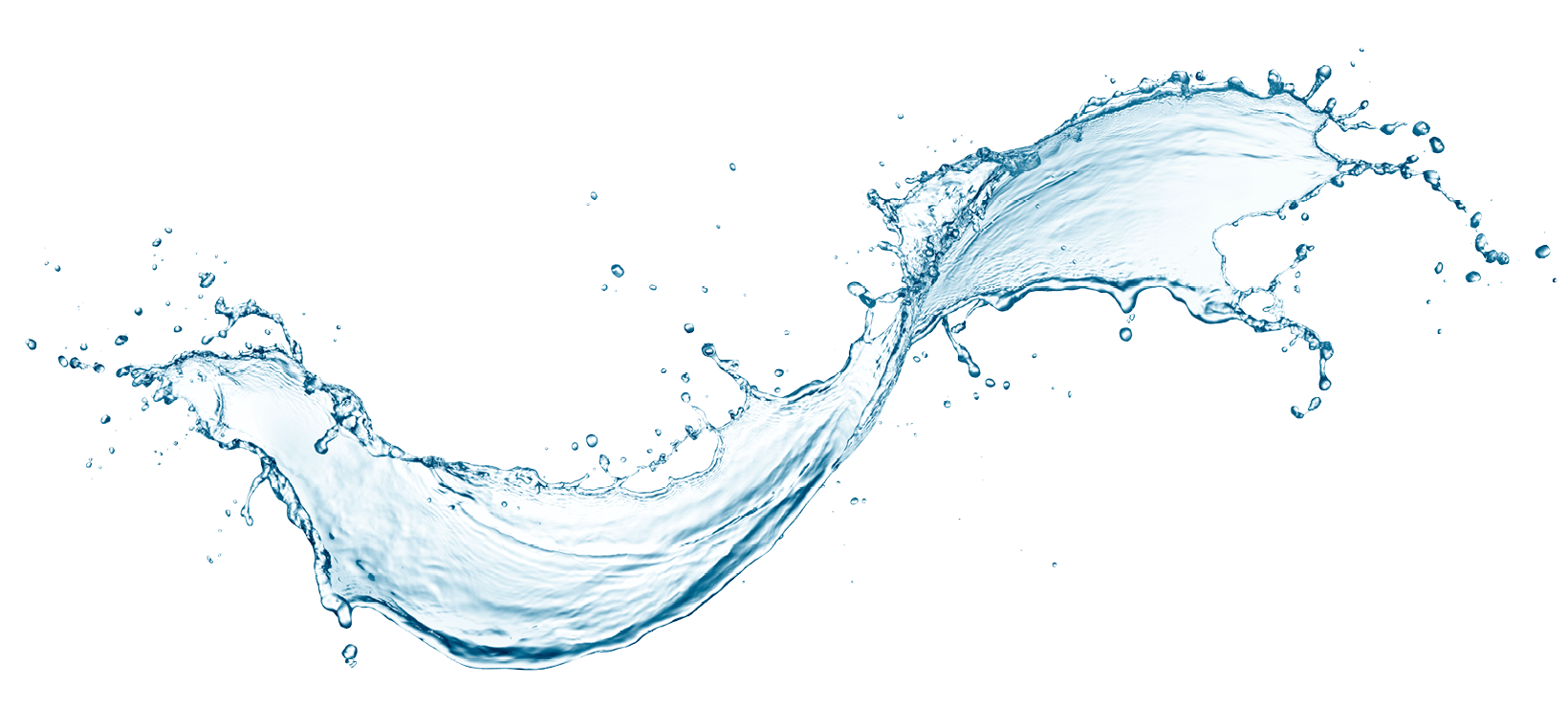 Twisted water splash isolated on white background        